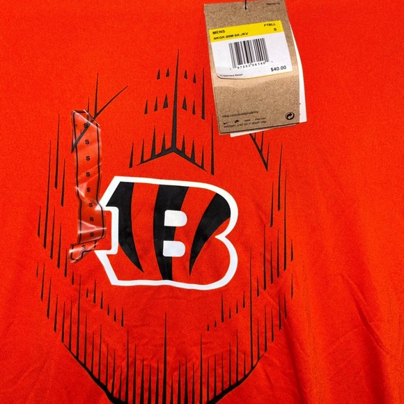 Cincinnati Bengals Shirt Mens Small Orange Nike‎ Dri-Fit American Football NFL - Picture 2 of 9